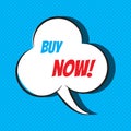 Comic speech bubble with phrase buy now Royalty Free Stock Photo