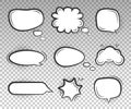 Comic pop art halftone speech bubble vector set Royalty Free Stock Photo