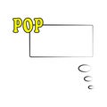illustration. Frame template in comic pop art style isolated on white background. Comic bubble speech with text POP Royalty Free Stock Photo