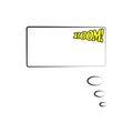 Vector illustration. Frame template in comic pop art style isolated on white background. Comic bubble speech with text BOOM