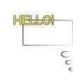 Comic speech bubble with text. Vector Illustration. Template frame in pop art style isolated on white background. Sound effect.