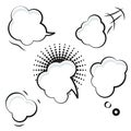 Comic speech bubble white vector icons.