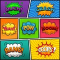 Comic speech bubbles background divided by lines vector Royalty Free Stock Photo