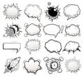 Comic speech bubbles black and white vector Royalty Free Stock Photo