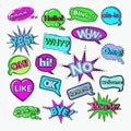 Comic Speech Bubbles. Chat Communication Shapes with Expressions Royalty Free Stock Photo