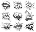 Comic speech bubbles dynamic set Royalty Free Stock Photo