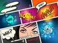 Comic Speech Bubbles and Effects Royalty Free Stock Photo