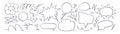 Comic speech bubbles with explosion and boom effects, set. Speechbubbles, message cloud, dialog balls, shape, element in dynamic Royalty Free Stock Photo