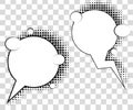 Comic speech bubbles with halftone shadows. Vector illustration eps 10 isolated on background. Royalty Free Stock Photo