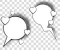 Comic speech bubbles with halftone shadows. Vector illustration eps 10 isolated on background. Royalty Free Stock Photo