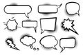 Comic speech bubbles icons collection of cloud oval rectangle and jagged shape.Vector illustration Royalty Free Stock Photo