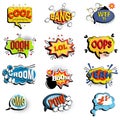 Comic speech bubbles. Onomatopoeic expressions