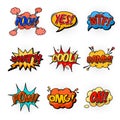 Comic speech bubbles for questions and explosion