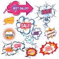 Comic Speech Bubbles With Sale Set Royalty Free Stock Photo