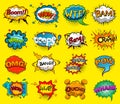 Comic speech bubbles screams, phrases, sounds vector Royalty Free Stock Photo