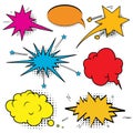 Comic speech bubbles set. Speech bubble pop art style. Royalty Free Stock Photo