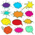 Comic speech bubbles set. Speech bubble pop art style. Royalty Free Stock Photo