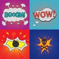 Comic speech bubbles. Set of effects for design comics. Royalty Free Stock Photo