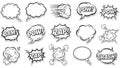 Comic Speech Bubbles and Sound Effects Set Royalty Free Stock Photo