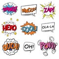 Comic speech bubbles or sound words set Royalty Free Stock Photo