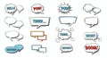 Comic speech bubbles vector set for dialogs and expressions in cartoon style graphic design elements Royalty Free Stock Photo