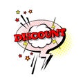 Comic Speech Chat Bubble Pop Art Style Discount Expression Text Icon Royalty Free Stock Photo