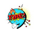 Comic Speech Chat Bubble Pop Art Style Fire Expression Text Icon Royalty Free Stock Photo