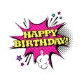 Comic Speech Chat Bubble Pop Art Style Happy Birthday Expression Text Icon Royalty Free Stock Photo