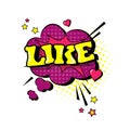 Comic Speech Chat Bubble Pop Art Style Like Expression Text Icon Royalty Free Stock Photo