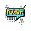 Comic Speech Chat Bubble Pop Art Style Right Expression Text Icon Royalty Free Stock Photo
