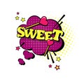 Comic Speech Chat Bubble Pop Art Style Sweet Expression Text Icon