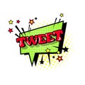Comic Speech Chat Bubble Pop Art Style Tweet Expression Text Icon Royalty Free Stock Photo