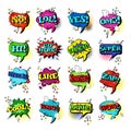 Comic Speech Chat Bubble Set Pop Art Style Sound Expression Text Icons Collection Royalty Free Stock Photo