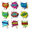 Comic Speech Chat Bubble Set Pop Art Style Sound Expression Text Icons Collection Royalty Free Stock Photo