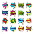 Comic Speech Chat Bubble Set Pop Art Style Sound Expression Text Icons Collection Royalty Free Stock Photo