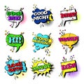 Comic Speech Chat Bubble Set Pop Art Style Sound Expression Text Icons Collection Royalty Free Stock Photo