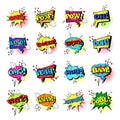 Comic Speech Chat Bubble Set Pop Art Style Sound Expression Text Icons Collection Royalty Free Stock Photo