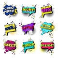 Comic Speech Chat Bubble Set Pop Art Style Sound Expression Text Icons Collection Royalty Free Stock Photo