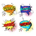 Comic Speech Chat Bubble Set Pop Art Style Sound Expression Text Icons Collection Royalty Free Stock Photo