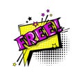 Comic speech free chat bubble pop art style text icon Royalty Free Stock Photo