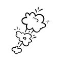 Comic speed effect clouds. Set of explosion bubbles and smoke. Vector illustration Royalty Free Stock Photo