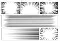 Comic Speed Lines Set. Dynamic Streaks Or Rays Used In Comics To Convey Motion And Speed. They Emphasize Movement Royalty Free Stock Photo