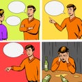 Comic strip with debate of two persons vector