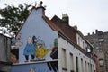 Comic strip mural painting in Brussels, Belgium