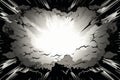 Comic style black frame explosion. Generate Ai Royalty Free Stock Photo