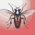 comic style fly vector for graphic design Royalty Free Stock Photo
