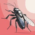 comic style fly vector for graphic design Royalty Free Stock Photo