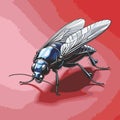 comic style fly vector for graphic design Royalty Free Stock Photo