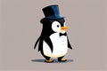 The Formal Fun Penguin, A Whimsical Illustration Made with Generative AI