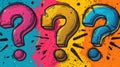 A comic style punctuation set with exclamation marks, question marks, and lightning bolts Royalty Free Stock Photo